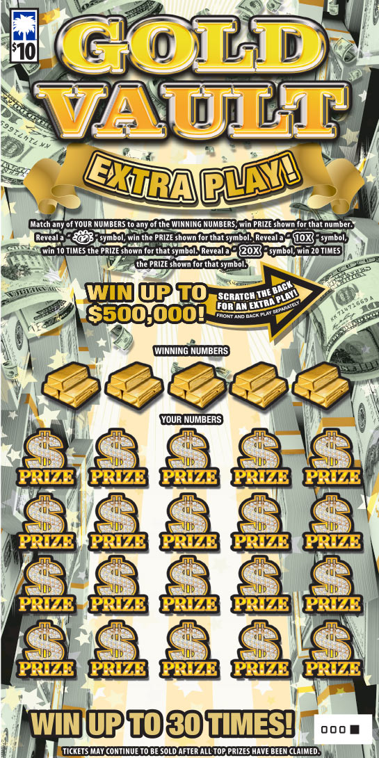 Gold Vault Extra Play Scratch-Off Game Image