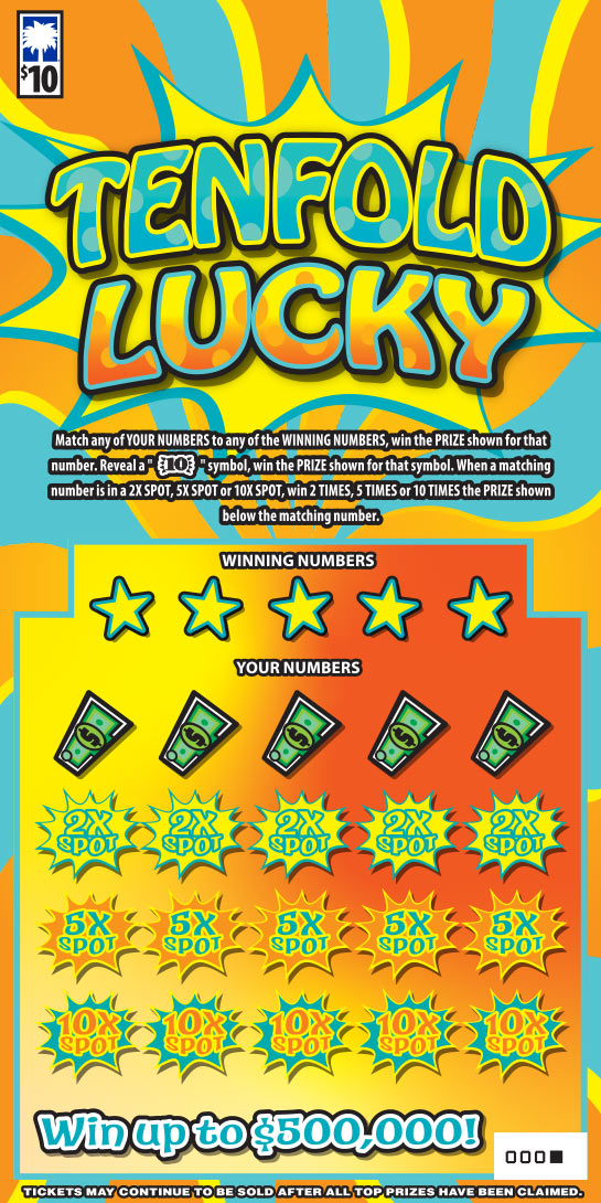 Tenfold Lucky Scratch-Off Game Image