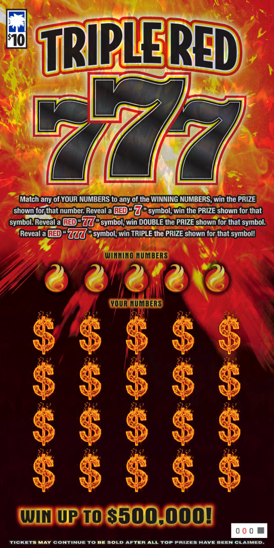 Triple Red 777 ($10) Scratch-Off Image